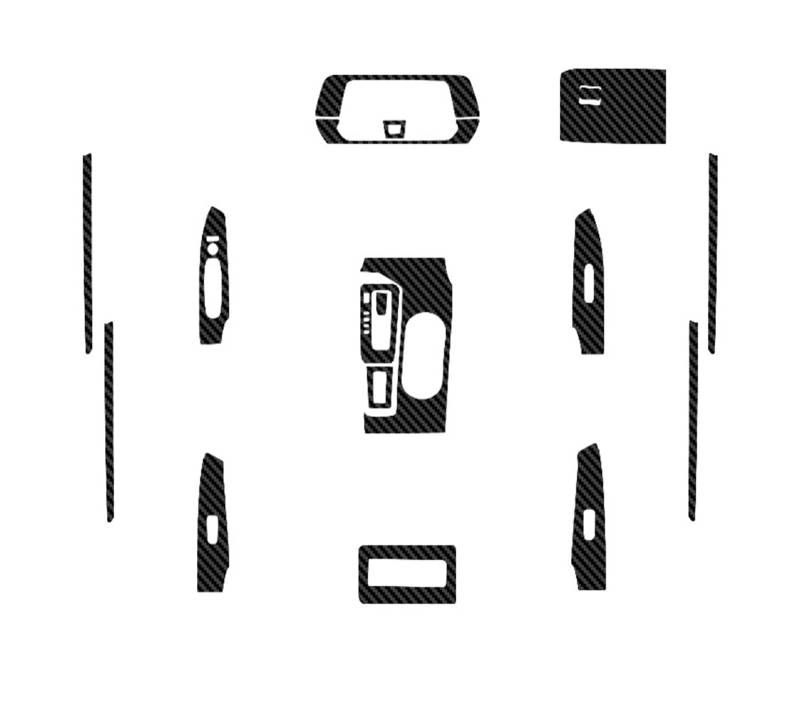 LXCHOU Auto-Innenaufkleber, kompatibel for Nissan Altima L34 2019–2022, Hebefenster-Panel-Aufkleber, Getriebe, Armaturenbrett, Schutzfolie, Auto-Zubehör(Carbon Black) von LXCHOU