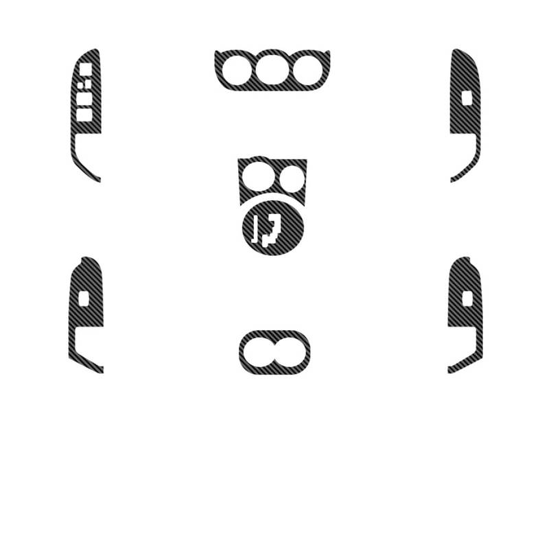 LXCHOU Auto-Innenaufkleber, kompatibel mit Mitsubishi ASX Outlander Sport 2013–2020, Hebefenster-Panel-Aufkleber, Getriebe-Armaturenbrett-Folie, Zubehör(Carbon Black) von LXCHOU