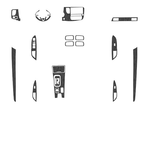 LXCHOU Auto-Innenaufkleber, kompatibel mit Mitsubishi Outlander 2017–2021, Hebefenster-Panel-Aufkleber, Getriebe-Lenkrad-Schutzfolie, Zubehör(Black EHB) von LXCHOU