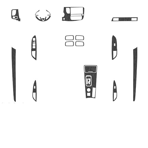 LXCHOU Auto-Innenaufkleber, kompatibel mit Mitsubishi Outlander 2017–2021, Hebefenster-Panel-Aufkleber, Getriebe-Lenkrad-Schutzfolie, Zubehör(Black MHB) von LXCHOU