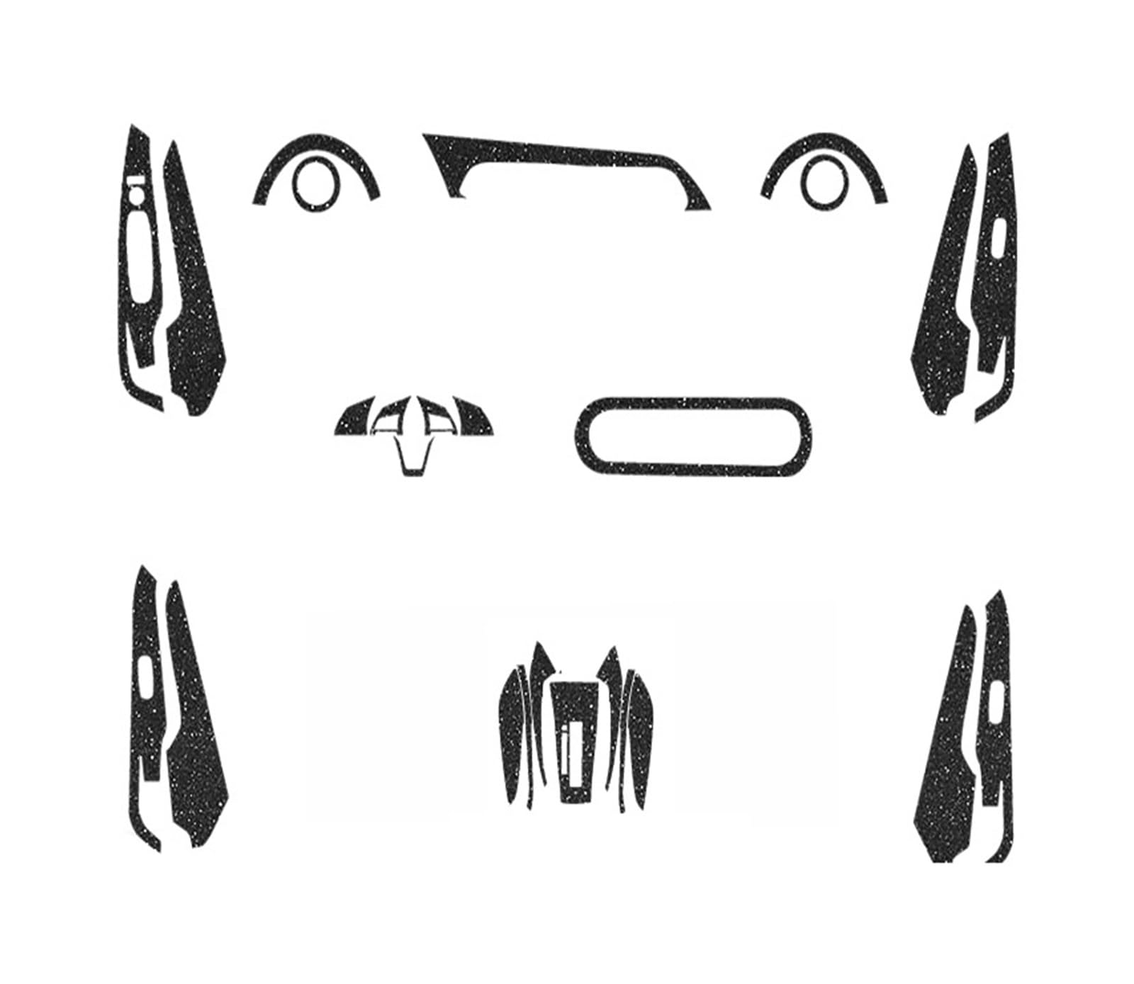 LXCHOU Auto-Innenaufkleber, kompatibel mit Nissan Kicks P15 2016–2025, Hebefenster-Panel-Aufkleber, Getriebe-Armaturenbrett-Folie, internes Auto-Zubehör(Flash Black at) von LXCHOU