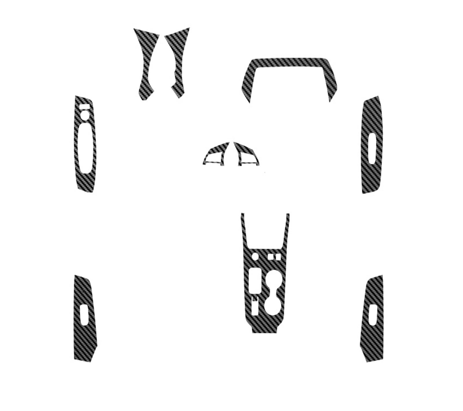 LXCHOU Auto-Innenaufkleber, kompatibel mit Nissan Sentra B18 2020–2025, Hebefenster-Panel-Aufkleber, Innentür, Getriebe, Armaturenbrett, Film, Zubehör(Carbon Black E-Power) von LXCHOU