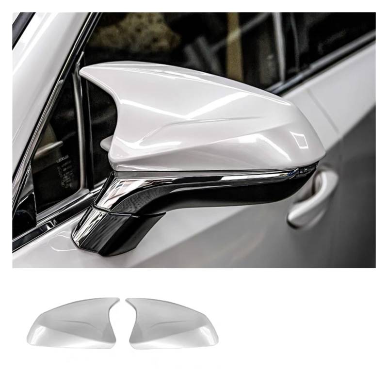 LXCHOU Auto Rückspiegel Abdeckung Trim Ox Horn ABS Seite Rückspiegel Shell Cap Kompatibel for Lexus RX 2016-2022 NX 2015-2022(Quartz White) von LXCHOU