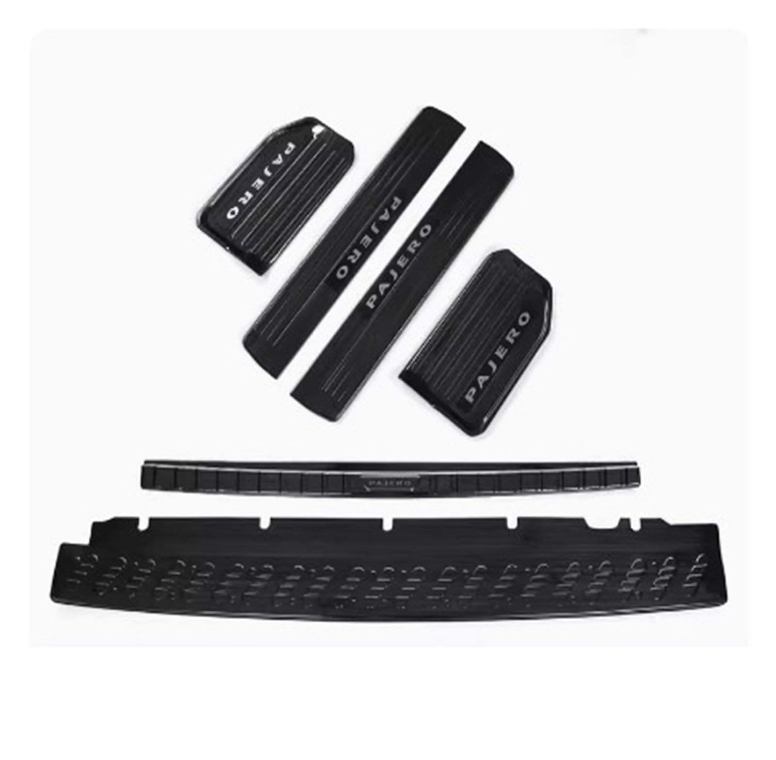 LXCHOU Kofferraumschutz kompatibel for Mitsubishi Pajero Schwellenleiste Heckschutz Kofferraumschutz V73v75v77 Modifiziertes Innenzubehör(Black 6 pcs) von LXCHOU