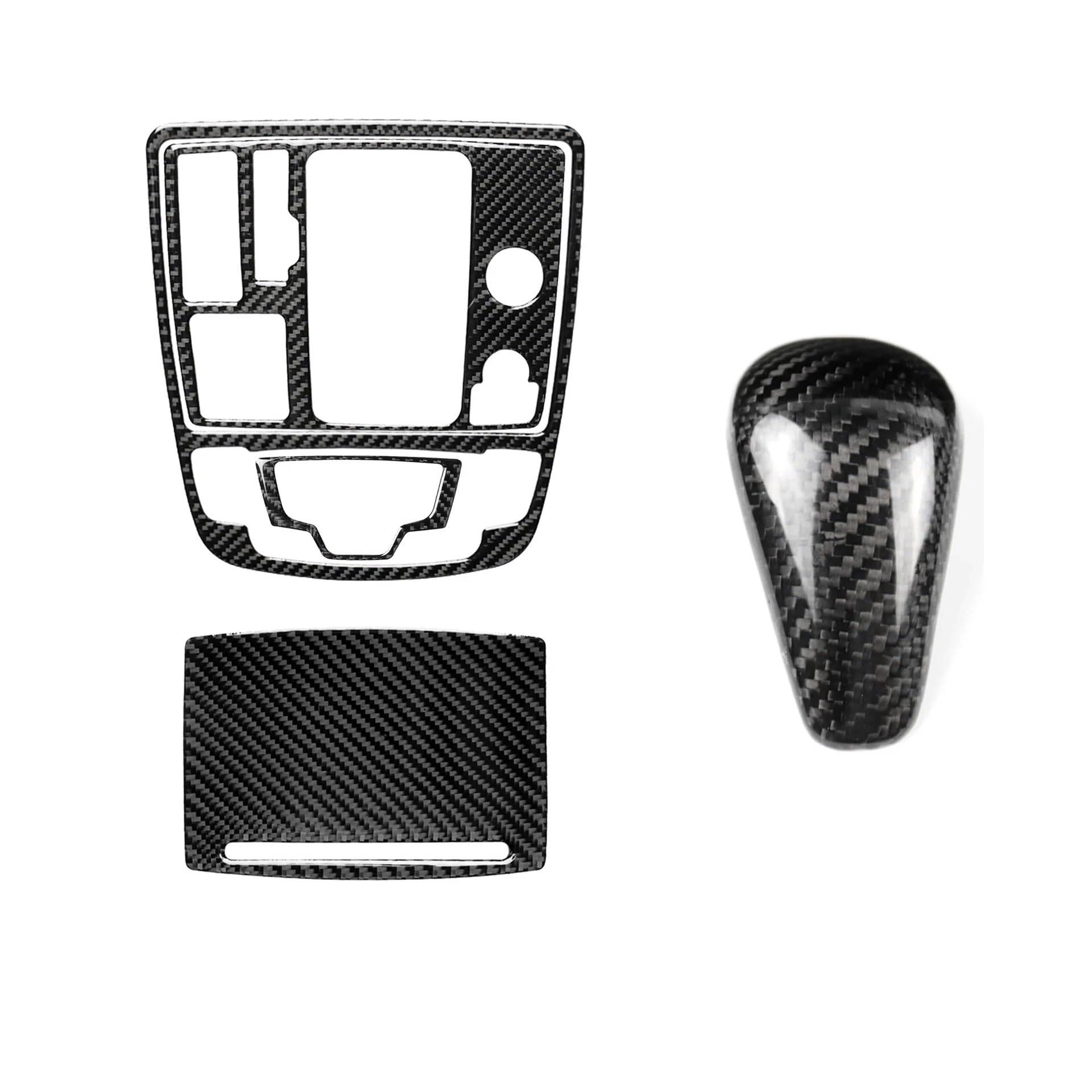 LXCHOU Kompatibel for Audi A6 A7 2012–18, Kohlefaser-Getriebekopf, EIN-Knopf-Start-Wasserbecher-Knopf, Mittelkonsolen-Panel, Innenzubehör-Aufkleber von LXCHOU