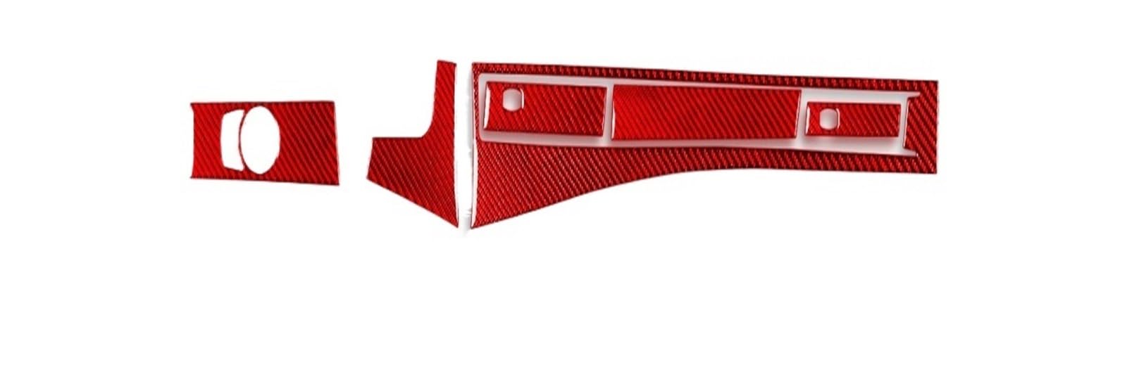 LXCHOU Kompatibel for BMW 5er E60 2004–2010, Zubehör, Kohlefaser, Auto-Innenraum, Handschuhfach, Getränkehalter, Scheinwerfer-Schalter-Panel-Trim-Aufkleber(RED) von LXCHOU