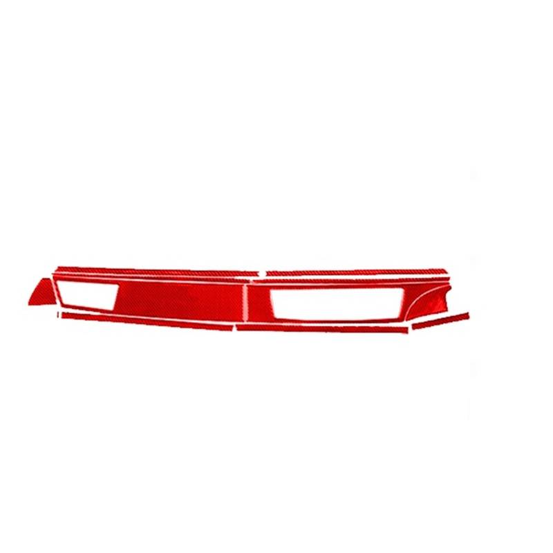 LXCHOU Kompatibel for BMW 7er E65 E66 2002–2008, echte Kohlefaser, zentrale Steuerung, Armaturenbrett, Luftauslass, Verkleidung, Verkleidung, Auto-Innenraum-Aufkleber(Red-01) von LXCHOU