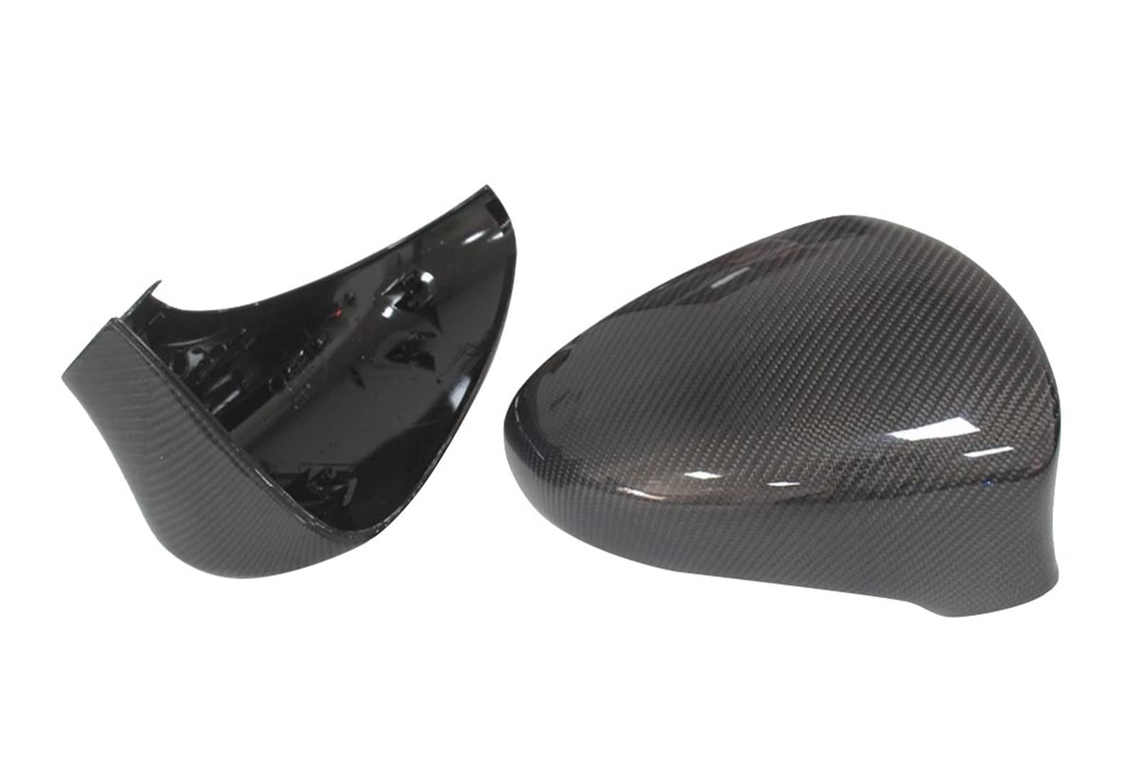 LXCHOU Kompatibel for Lexus IS LS CT GS RC/RCF 2013–2016, glänzend schwarze Carbonfaser-Auto-Seitenrückspiegelabdeckung, Add-On/Ersatz-Stil, L/RHD(OEM replace LHD) von LXCHOU