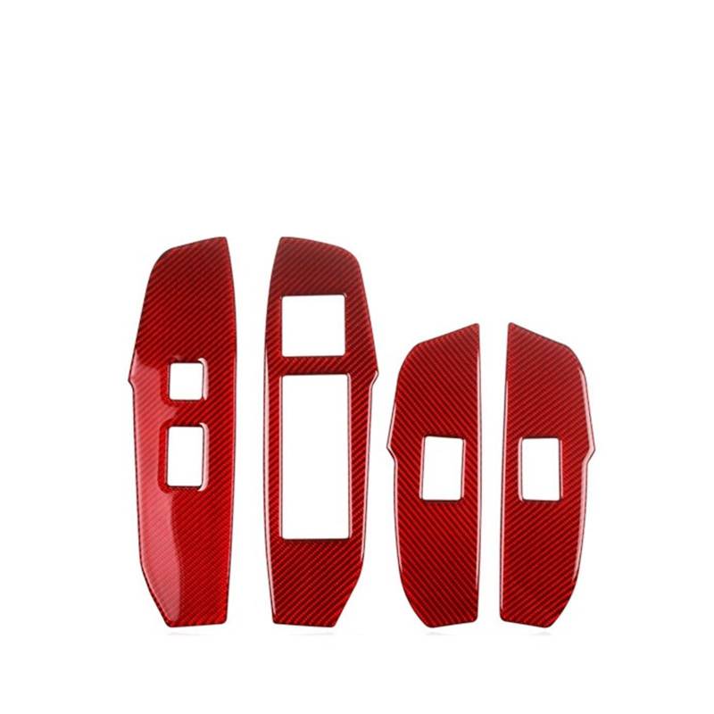 LXCHOU Kompatibel for Lexus NX 2015–2019, Auto-Innenraum-Carbonfaser-Fensterheber-Panel-Abdeckungsverkleidung(Red) von LXCHOU