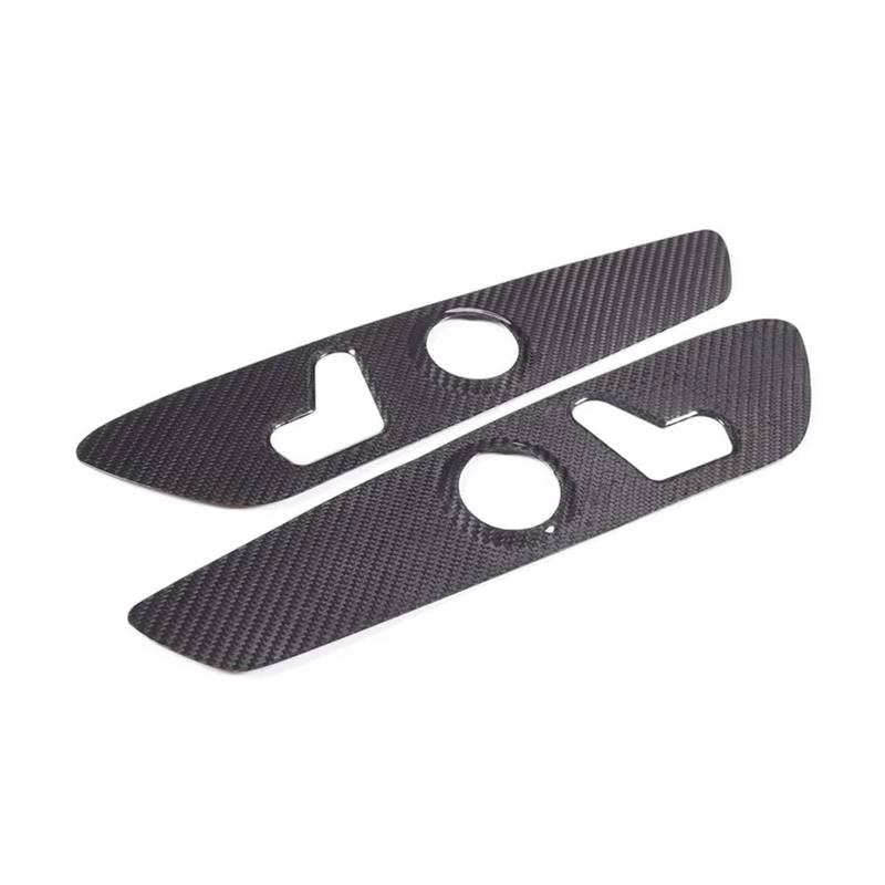 LXCHOU Kompatibel for Maserati Grecale 2022 Real Carbon Fiber Vordersitz Einstellung Schalter Taste Rahmen Panel Abdeckung Trim Aufkleber Auto Zubehör(Carbon Fiber) von LXCHOU