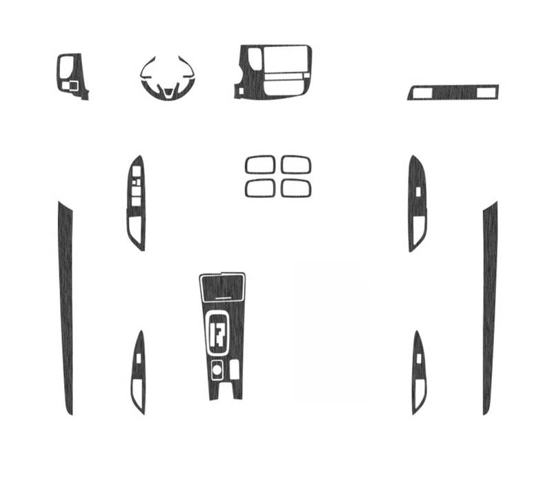LXCHOU Kompatibel for Mitsubishi Outlander 2017–2021, Auto-Innenaufkleber, Hebefenster-Panel-Aufkleber, Getriebe-Armaturenbrett-Schutzfolie, Zubehör(Black EHB) von LXCHOU