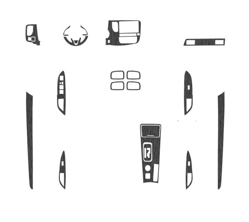 LXCHOU Kompatibel for Mitsubishi Outlander 2017–2021, Auto-Innenaufkleber, Hebefenster-Panel-Aufkleber, Getriebe-Armaturenbrett-Schutzfolie, Zubehör(Black MHB) von LXCHOU