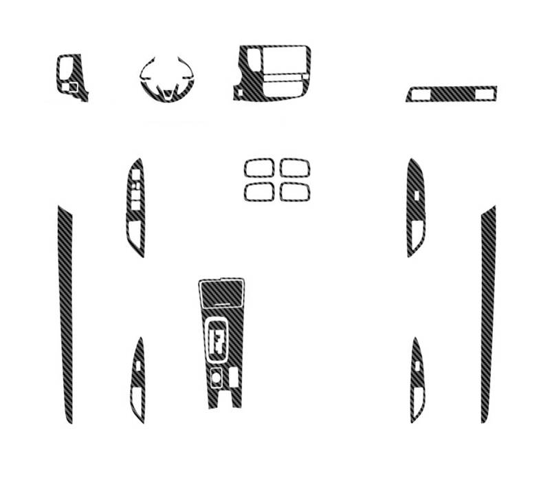 LXCHOU Kompatibel for Mitsubishi Outlander 2017–2021, Auto-Innenaufkleber, Hebefenster-Panel-Aufkleber, Getriebe-Armaturenbrett-Schutzfolie, Zubehör(Carbon Black EHB) von LXCHOU