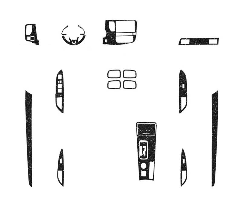 LXCHOU Kompatibel for Mitsubishi Outlander 2017–2021, Auto-Innenaufkleber, Hebefenster-Panel-Aufkleber, Getriebe-Armaturenbrett-Schutzfolie, Zubehör(Flash Black MHB) von LXCHOU