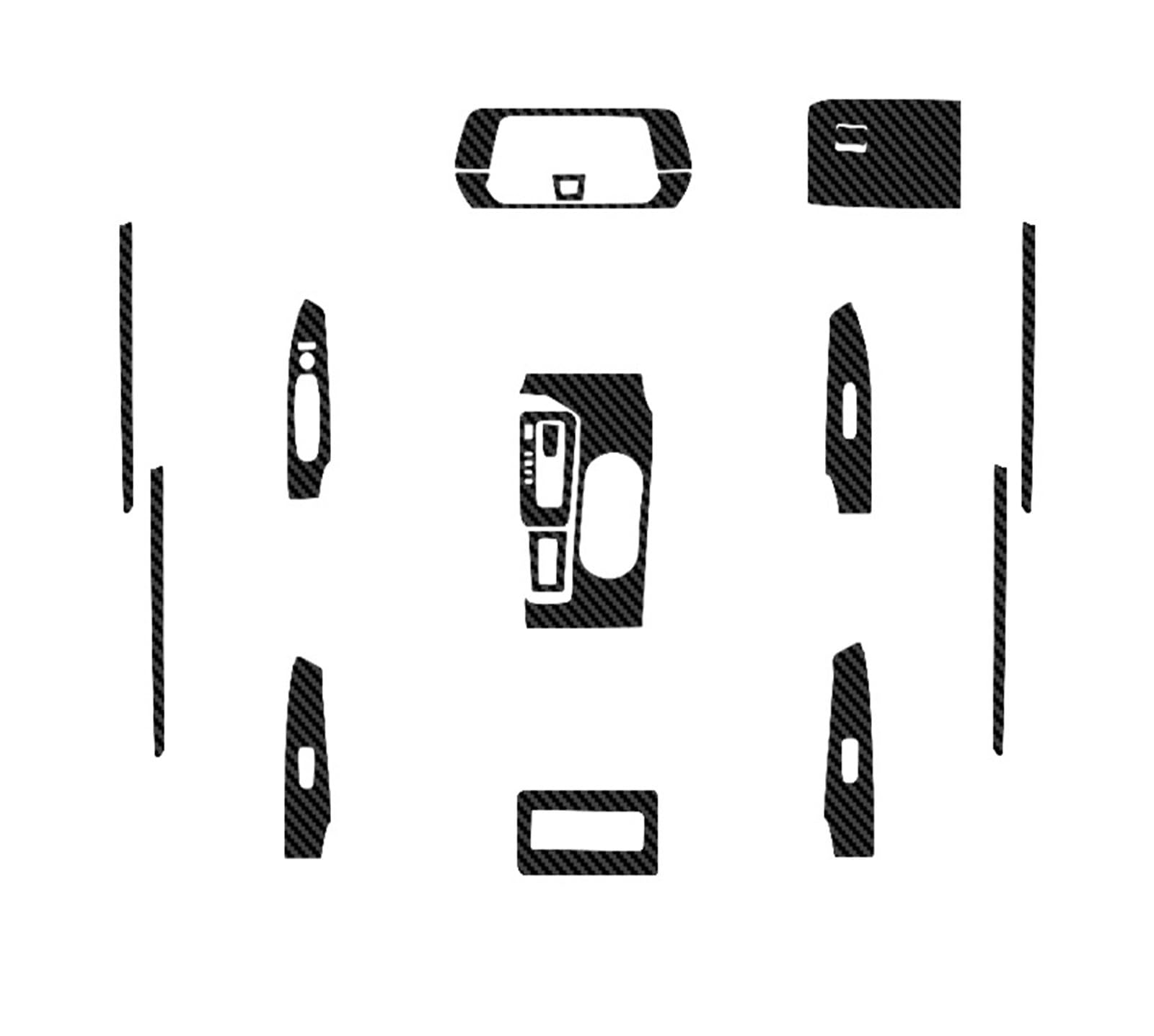 LXCHOU Kompatibel for Nissan Altima L34 2019–2022. Auto-Innenaufkleber, Hebefenster-Panel-Aufkleber, Getriebe-Armaturenbrett-Schutzfolie, Auto-Zubehör(Carbon Black) von LXCHOU