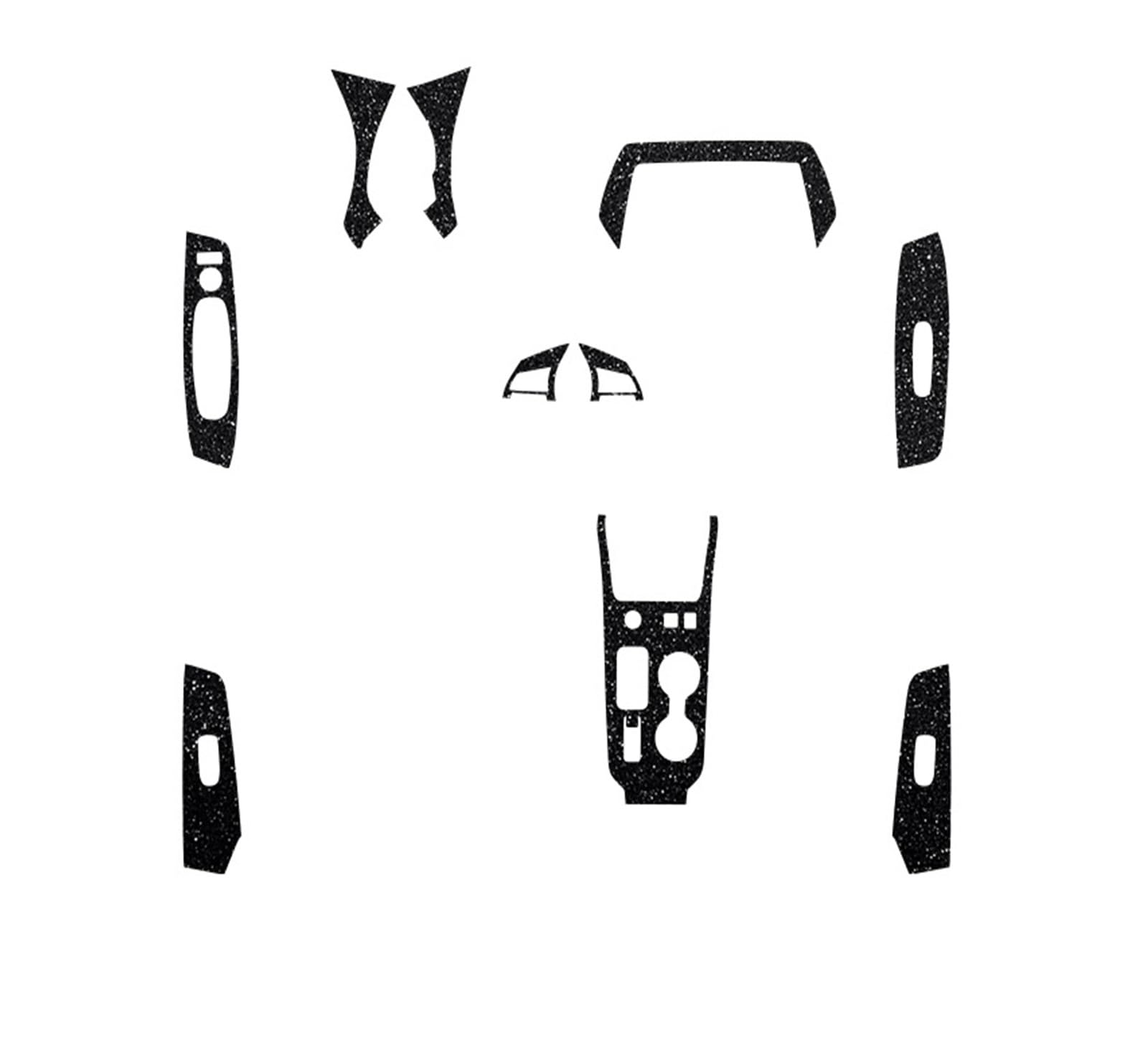 LXCHOU Kompatibel for Nissan Sentra B18 2020–2025, Auto-Innenaufkleber, Hebefenster-Panel-Aufkleber, Innentür, Getriebe, Armaturenbrett, Film, Zubehör(Flash Black E-Power) von LXCHOU