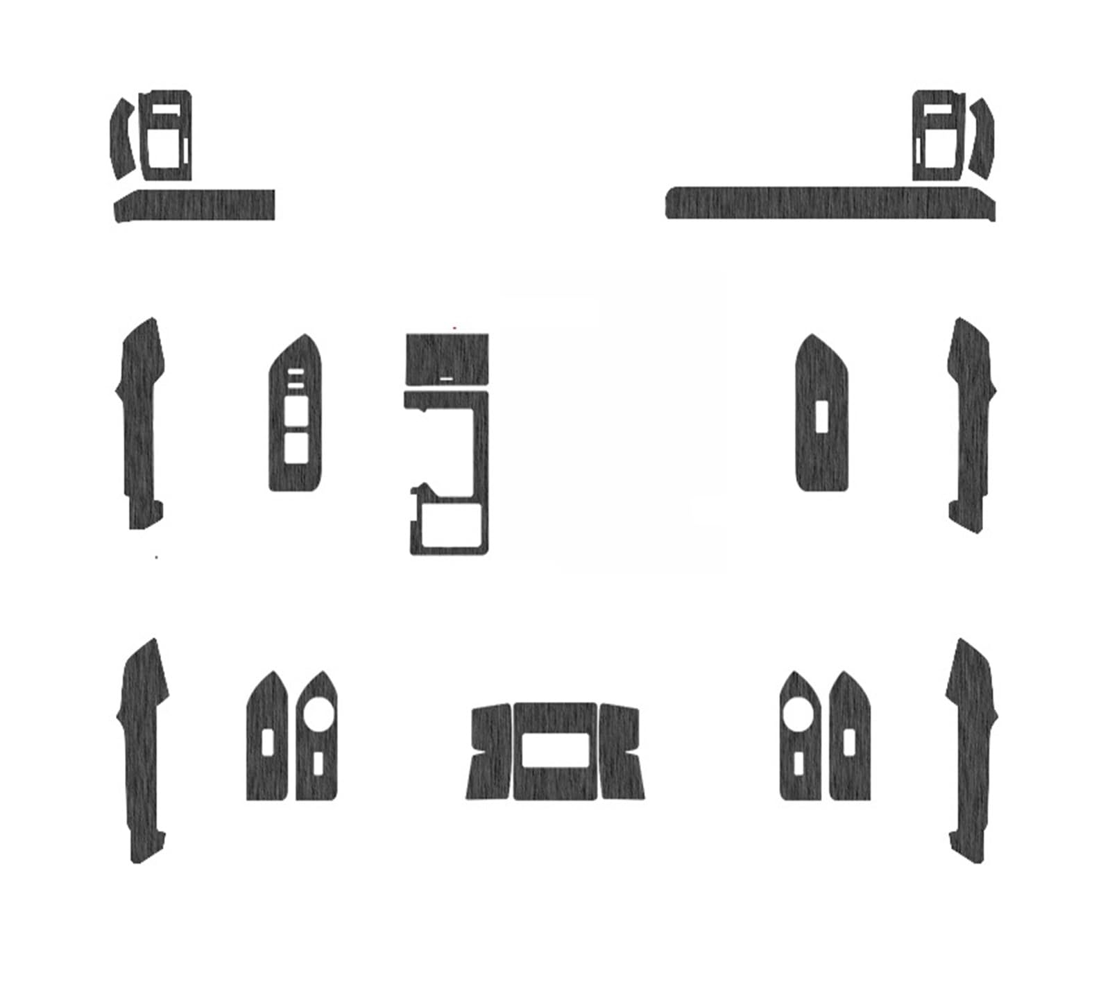 LXCHOU Kompatibel for Toyota Prado J150 2010–2022, Auto-Innenaufkleber, Hebefenster-Panel-Aufkleber, Getriebe-Armaturenbrett-Folie, internes Auto-Zubehör(Black A) von LXCHOU