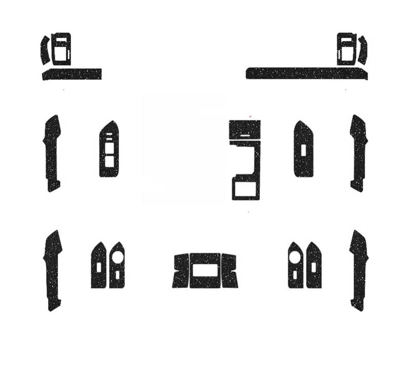 LXCHOU Kompatibel for Toyota Prado J150 2010–2022, Auto-Innenaufkleber, Hebefenster-Panel-Aufkleber, Getriebe-Armaturenbrett-Folie, internes Auto-Zubehör(Flash Black B) von LXCHOU