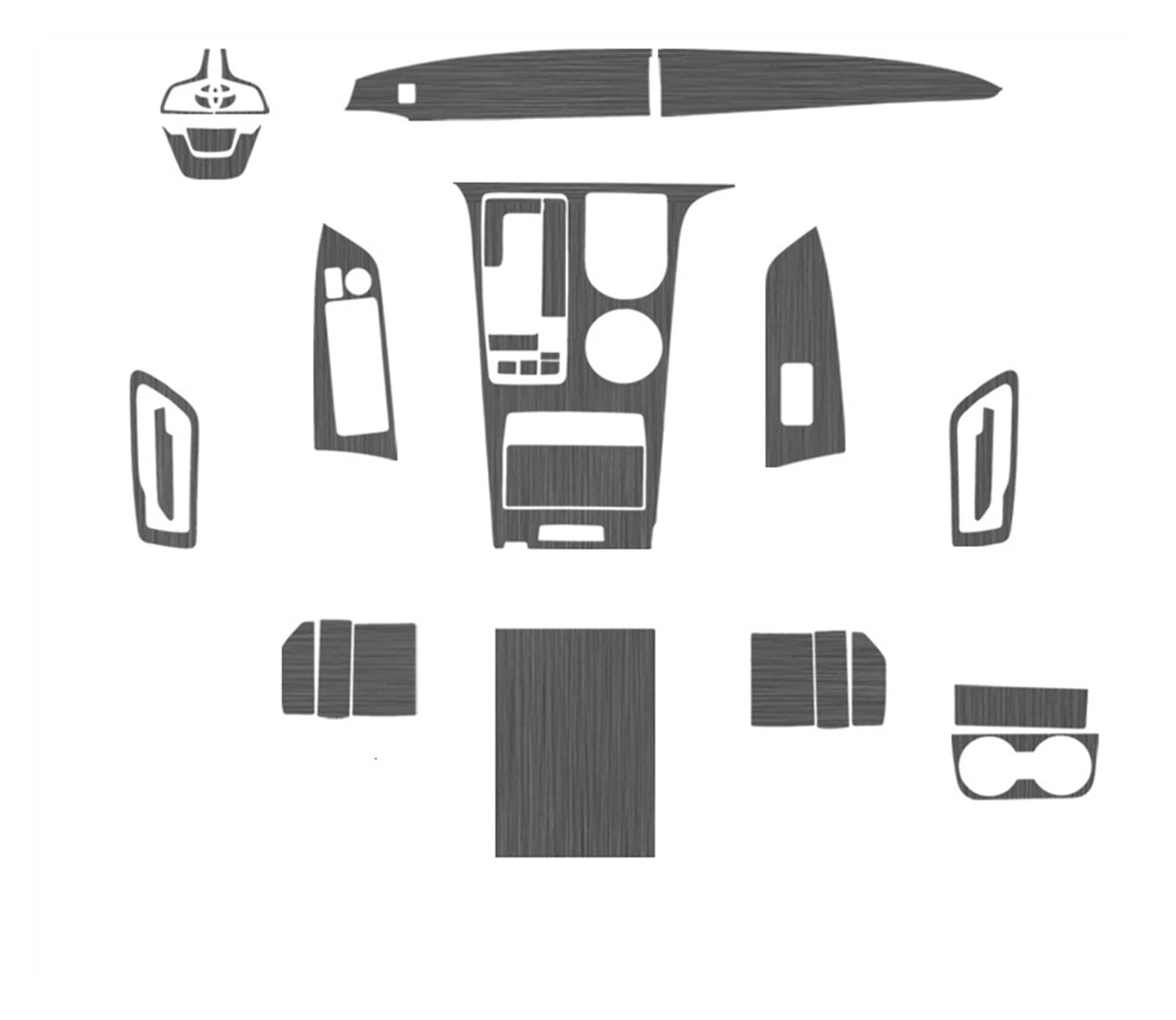 LXCHOU Kompatibel for Toyota Sienna XL40 2021–2025, Auto-Innenaufkleber, Hebefenster-Panel-Aufkleber, Getriebe-Armaturenbrett-Schutzfolie, Zubehör(Black) von LXCHOU