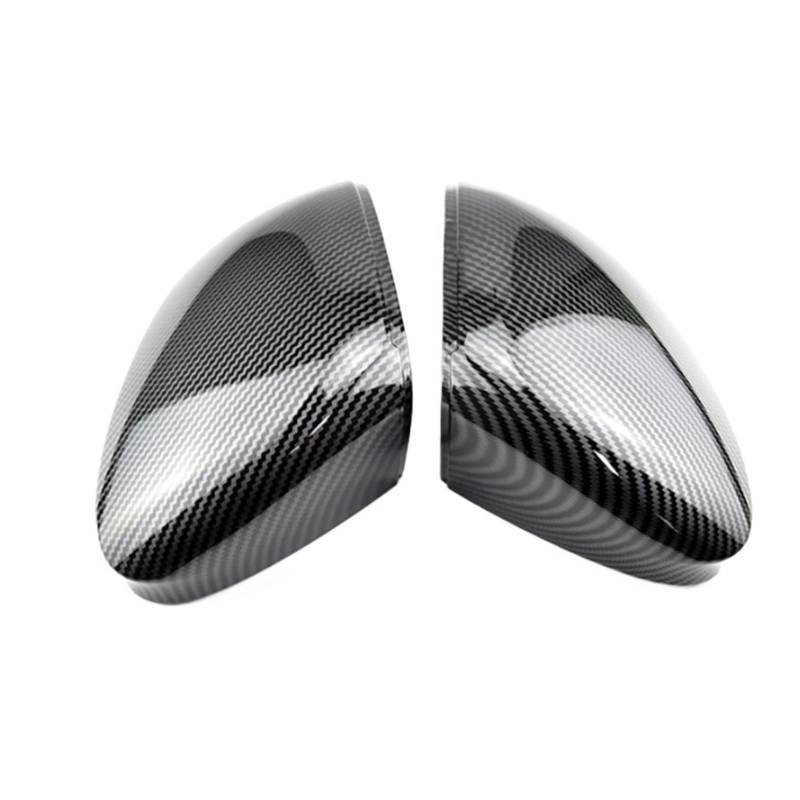 LXCHOU Kompatibel for VW Golf MK8 VIII 8 2020–2022, glänzend schwarz, Carbon-Look, Flügel-Seiten-Rückspiegel, Abdeckungen, Kappen, Außenteile(Carbon No Hole) von LXCHOU