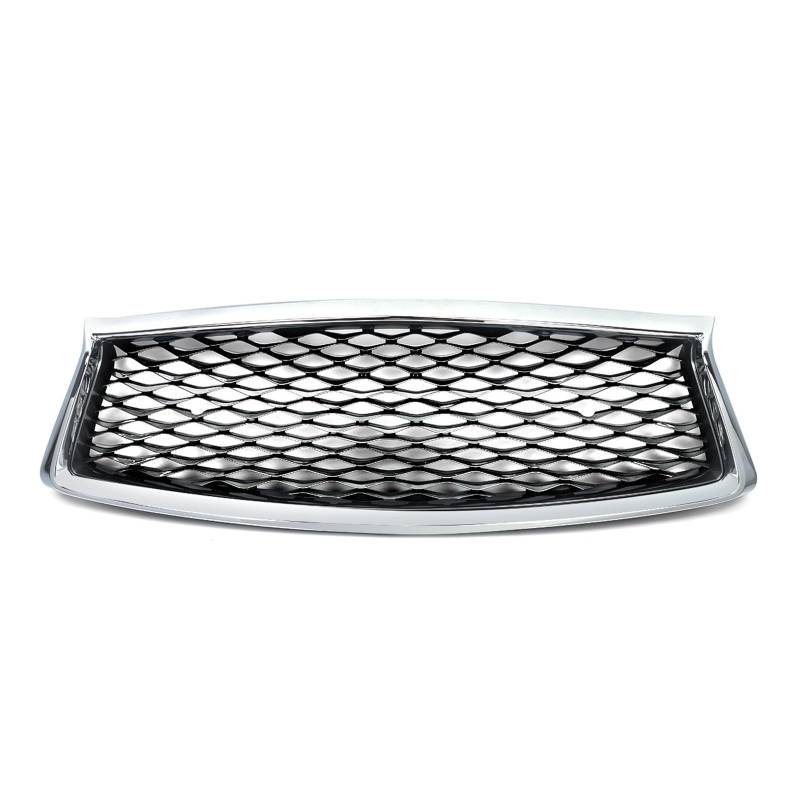 Oberer Kühlergrill for die vordere Stoßstange, Haubengrill for 2018–22, kompatibel mit Infiniti Q50 Q50S, Chrom + Schwarz von LXCHOU