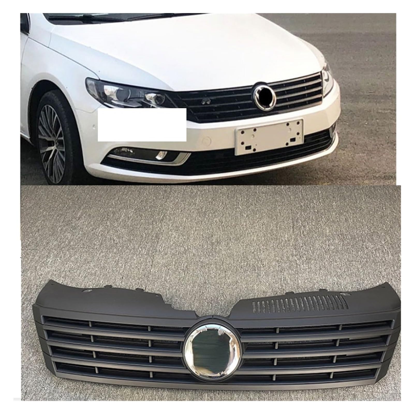 Schwarz/Silber Auto Center Grille Frontstoßstange Honey Mesh Grill Kühlergrills Kompatibel for VW Passat CC 2013-2018(C) von LXCHOU