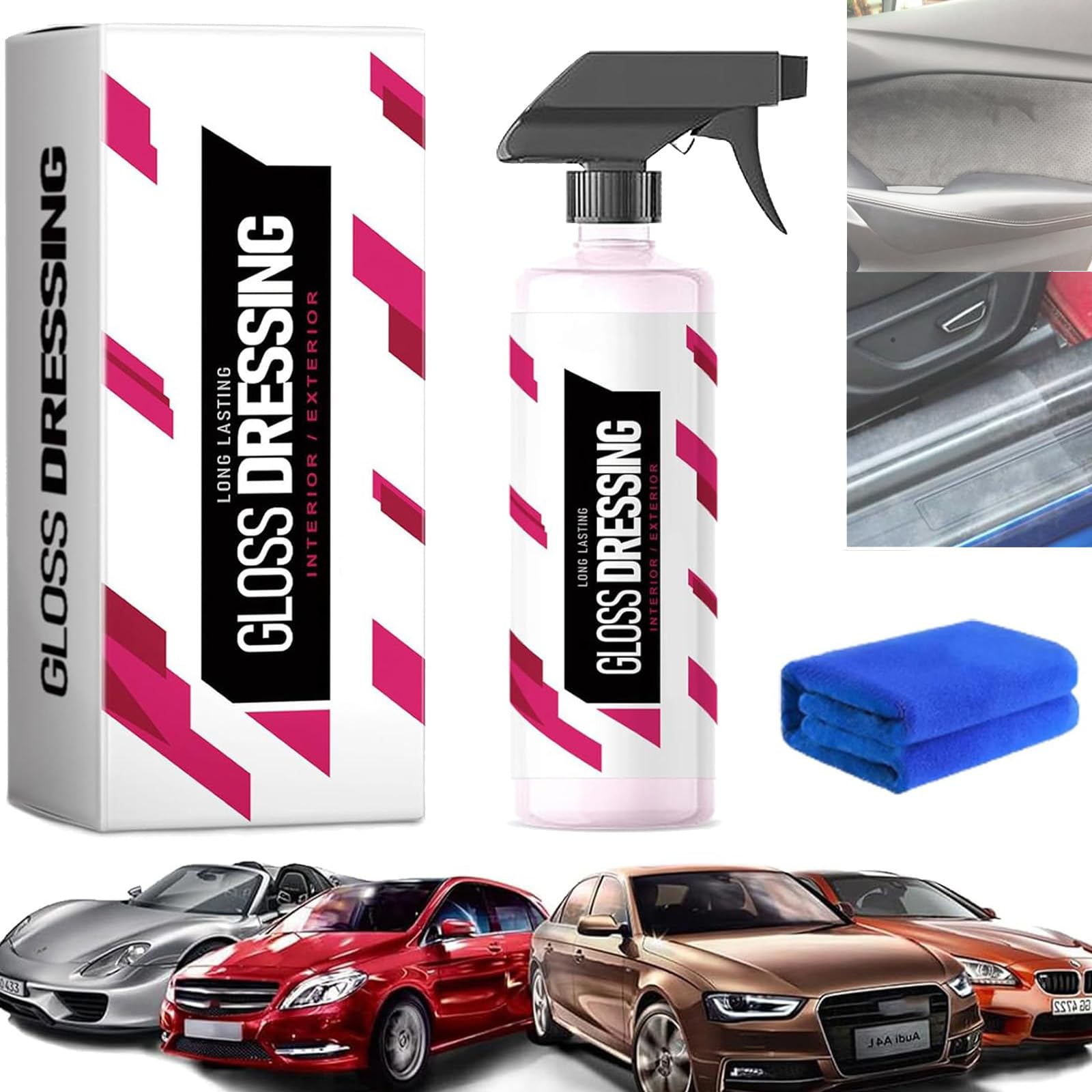 LXCJZY Gloss Dressing - Plastic, Gloss Dressing Spray, Trim & Tire Dressing - Restore Faded Plastics, Plastic Restorer for Cars Ceramic Plastic Coating, Plastic Trim Restorer, Buff for Shine. (1PCS) von LXCJZY