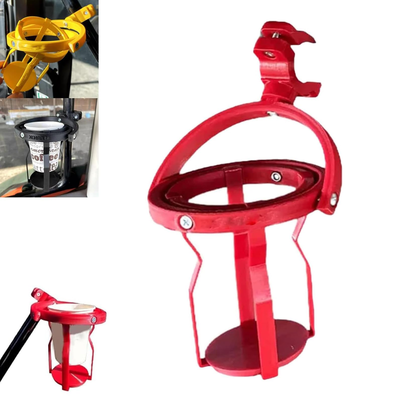 LXCJZY Gyroscopic Cup Holder, Self Leveling Cup Holder Clamp, 2025 New 360° Rotatable Universal Drink Holder, Adjustable Universal Cup Holder for Trucks Boats,Bicycles,Motorcycle (Red) von LXCJZY