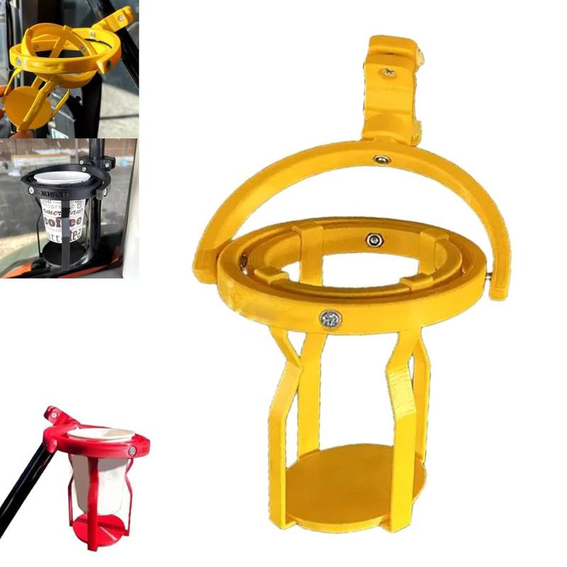 LXCJZY Gyroscopic Cup Holder, Self Leveling Cup Holder Clamp, 2025 New 360° Rotatable Universal Drink Holder, Adjustable Universal Cup Holder for Trucks Boats,Bicycles,Motorcycle (Yellow) von LXCJZY