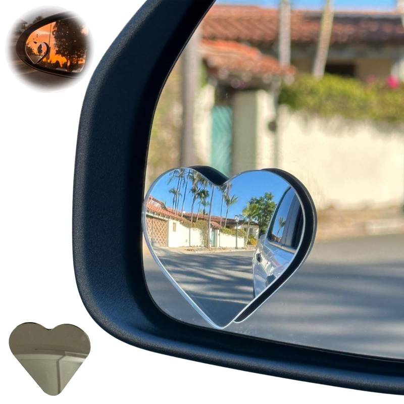 LXCJZY Heart Blind Spot Mirror, Heart Shaped Blind Spot Mirrors for Cars – Convex Rearview Mirror, Car Framless Blind Spot Mirror 360 Degree Wide Angle Convex Mirror, with Cute Heart Design (1 pair) von LXCJZY