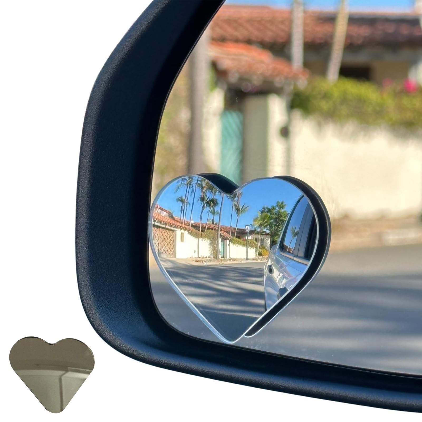 LXCJZY Heart Blind Spot Mirror, Heart Shaped Blind Spot Mirrors for Cars – Convex Rearview Mirror, Car Framless Blind Spot Mirror 360 Degree Wide Angle Convex Mirror for Cars, SUVs, Trucks (1PCS) von LXCJZY