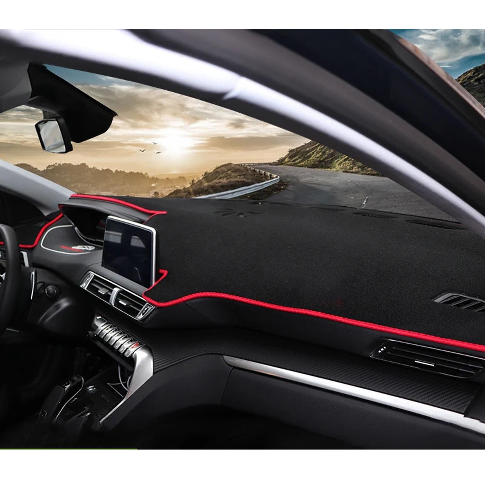 LXHZNB Auto-Armaturenbrett-Abdeckung, Sonnenschutz, Teppiche, Mattenzubehör, für Peugeot 3008 5008 GT Hybrid 2016 2017–2023 von LXHZNB