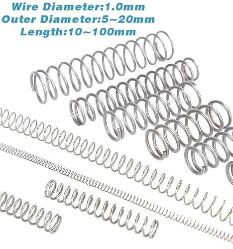 10 -pcs -Drahtdurchmesser 1,0 mm OD 5 6 7 8 9 10 11 12 13 14 15 y -Typ-Rotor-Rücklaufkompressionsdruckfeder 10-100 mm 304 Edelstahl(50mm Length (10pcs),20mm) von LXURY