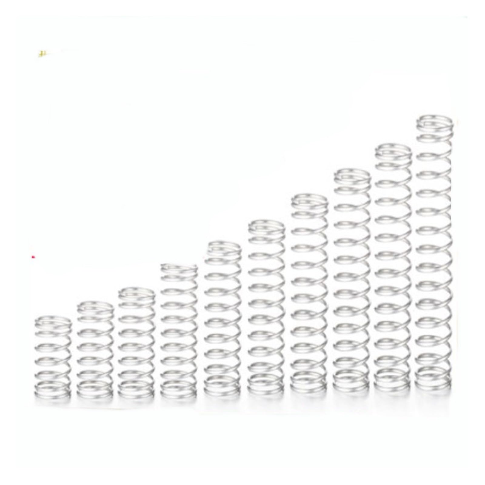 20pcs 0,6 mm Edelstahl Mikrokompressionsfeder OD 4mm/5 mm/6 mm/7 mm/8 mm Länge 10 mm bis 50 mm(25mm,9mm 10pcs) von LXURY