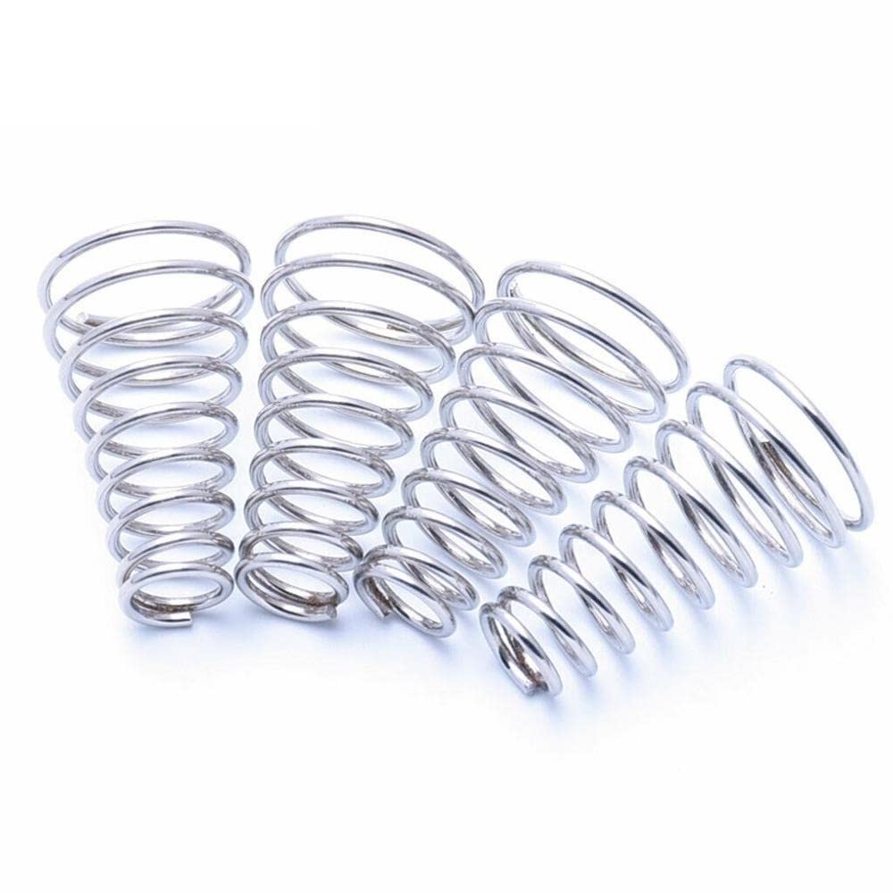 5/10pcs Turmfedern konische Kegelkegelkompressionsfeder 304 Edelstahl-Verjüngungsdruckfeder Federdrahtdurchmesser 0,4 bis 0,8 mm(0.4x5-10x15x8mm,10pcs) von LXURY