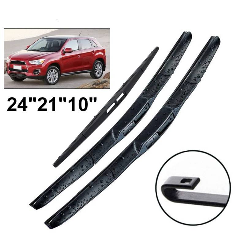 Scheibenwischer vorne und hinten Wischerblätter Set for Mitsubishi ASX Outlander Sport RVR 2010-2017 Windschutzscheibe Windschutzscheibe 24 "+ 21" + 10 " von LXURY