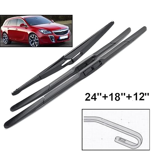 Scheibenwischer vorne und hinten Wischerblätter Set for Opel Insignia Sports Tourer I 2008-2017 Windschutzscheibe Windschutzscheibe Fenster 24"18"12" von LXURY