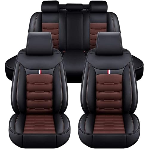 Auto Sitzbezügesets, für Ford Ranger 2003-2019 5-Sitzer Luxus Full Set PU Leder Auto Sitzbezüge Allwetter Vorne und Hinten Wasserdicht Autozubehör,Black_Coffee-Standard_Set von LXXH