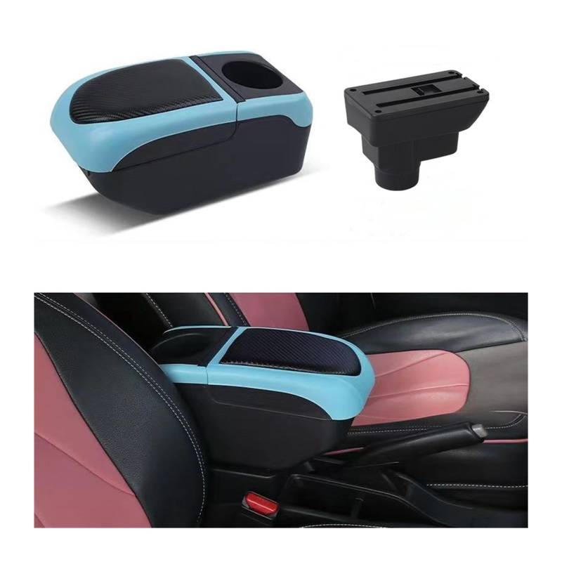 Für Opel Für Corsa Für Corsa D Auto Armlehne Box Lagerung Box Innen Teile Retrofit Teile Mit 6USB Auto Zubehör Mittelkonsole Armlehne (Farbe : 4) von LXdzxy