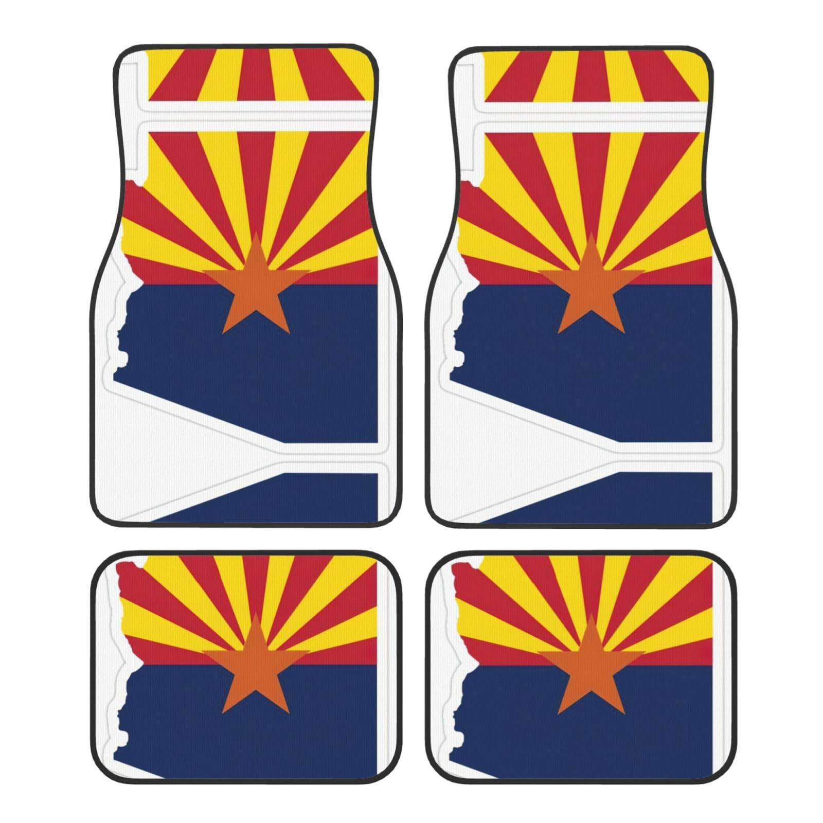 Arizona State Flag Map Print Fußmatten für Autozubehör Automatten Allwetter passend für LKW SUV Fahrzeug Automotive von LXqlSS