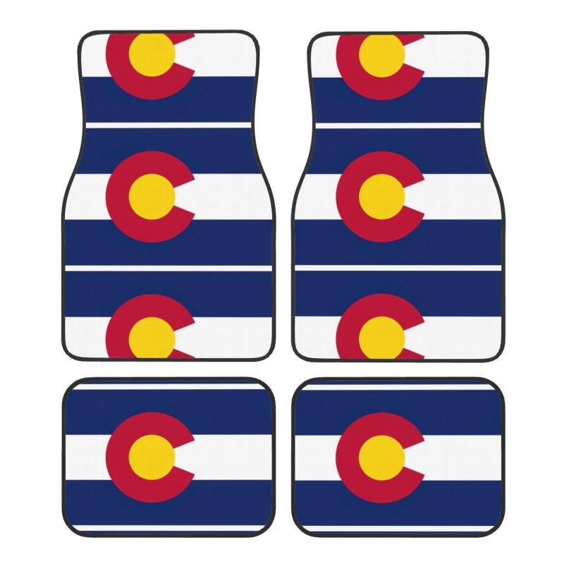 Colorado State Flag Print Fußmatten für Autozubehör Automatten Allwetter passend für LKW SUV Fahrzeug Automotive von LXqlSS