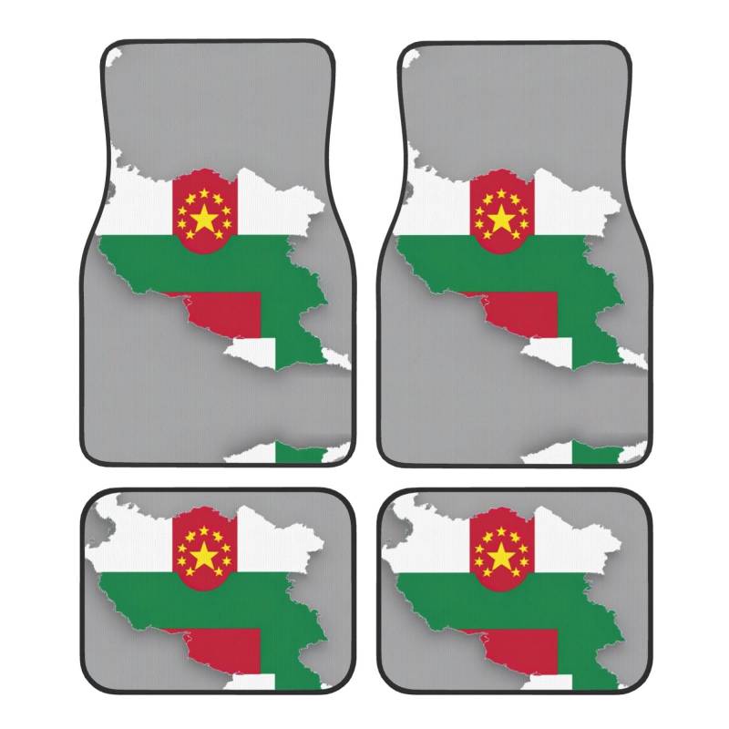 Tadschikistan-Flagge, Karte mit Kreis, Sternen, Druck, Fußmatten für Autozubehör, Automatten, Allwetter, passend für LKW, SUV, Fahrzeug von LXqlSS