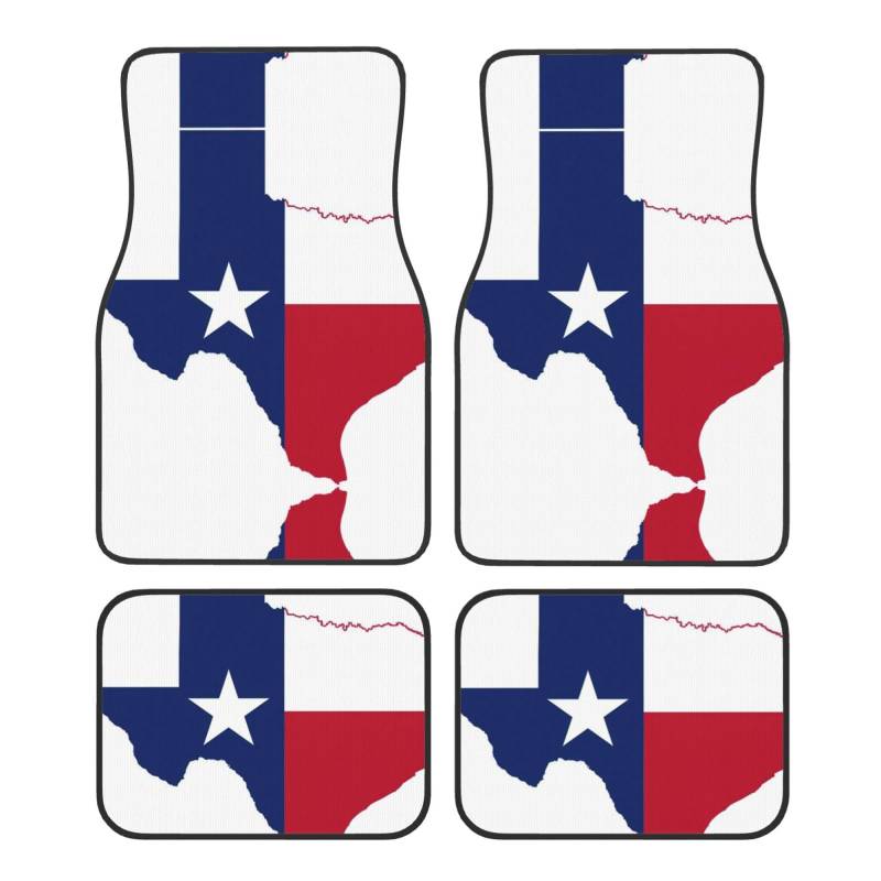 Texas State Flag Map Print Fußmatten für Autozubehör Automatten Allwetter passend für LKW SUV Fahrzeug Automotive von LXqlSS