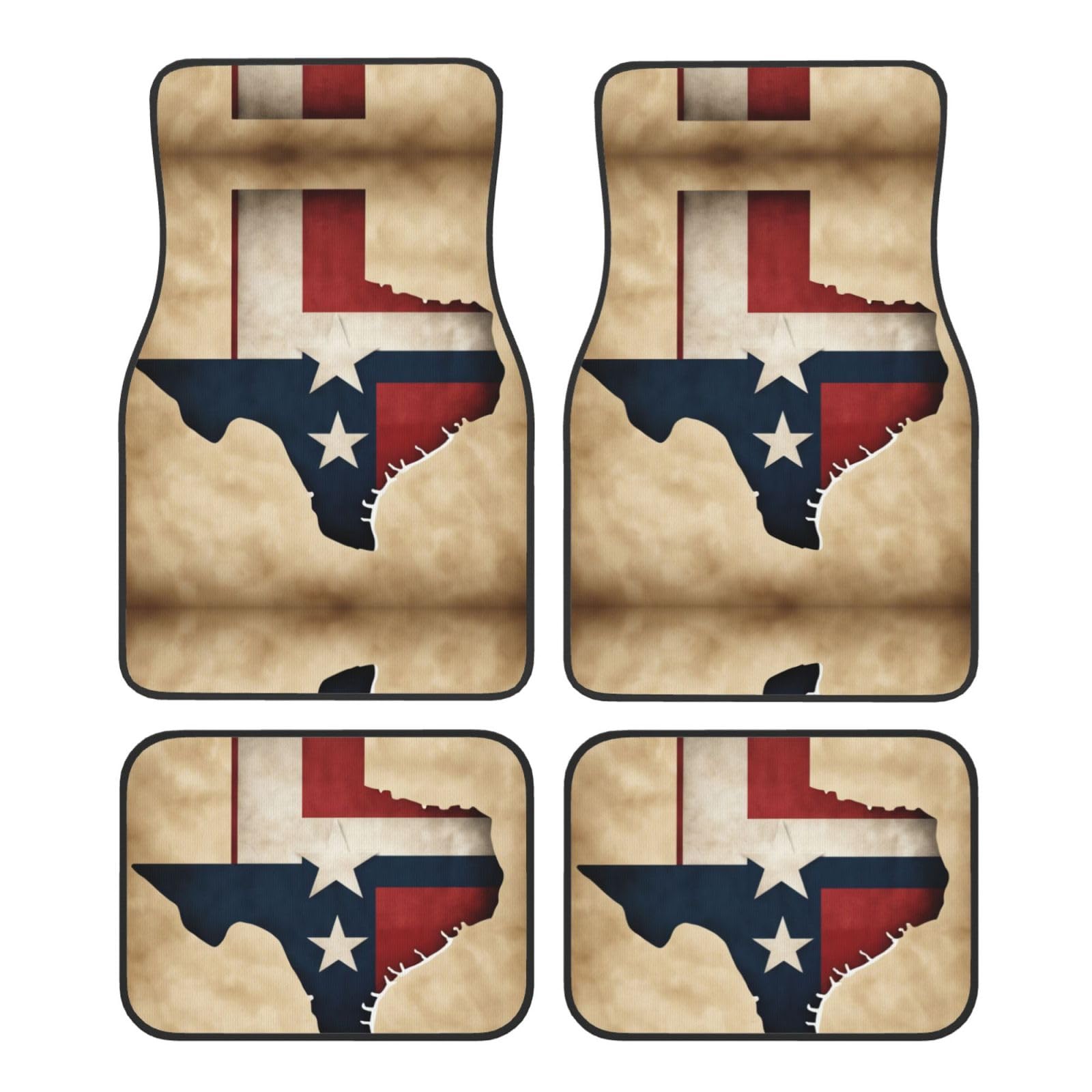 Texas State Flag Map with Two White Stars Print Floor Mats for Car Accessories Car Mats All Weather, Fit for Truck SUV Vehicle Automotive von LXqlSS