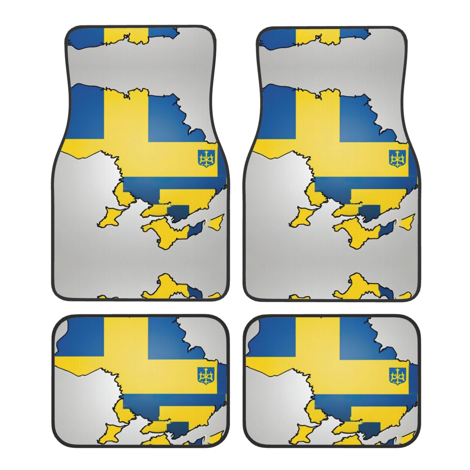 Ukraine Flagge Map02 Druck Fußmatten für Autozubehör Automatten Allwetter Fit für LKW SUV Fahrzeug Automotive von LXqlSS