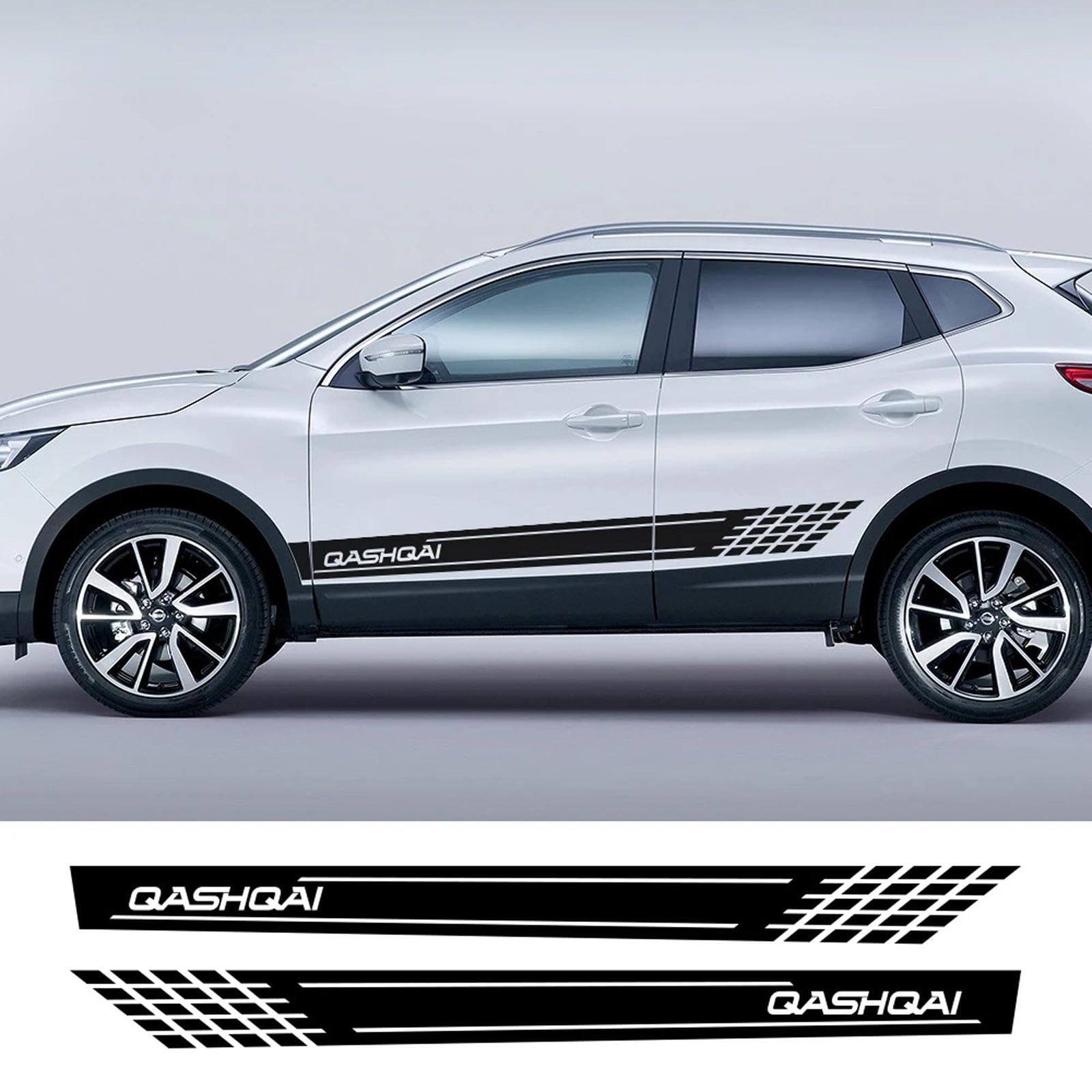 LYABYT 2 STÜCKE/Los Sport Auto Tür Seitenschweller Streifen Aufkleber, für Nissan Qashqai J11 J10 Auto Karosserie Dekoration Aufkleber Auto Styling Zubehör von LYABYT