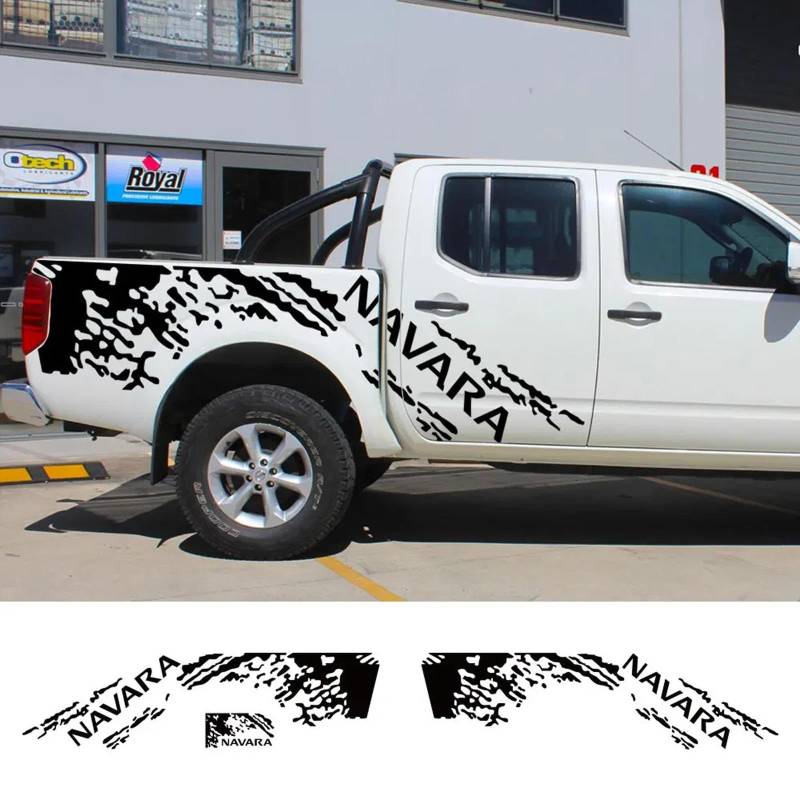 LYABYT Pickup Karosserie Seitenaufkleber LKW Grafik Splash Grunge Dekor Aufkleber Kofferraum Vinyl Abdeckungen Auto Zubehör, Für Nissan Navara SL ST von LYABYT