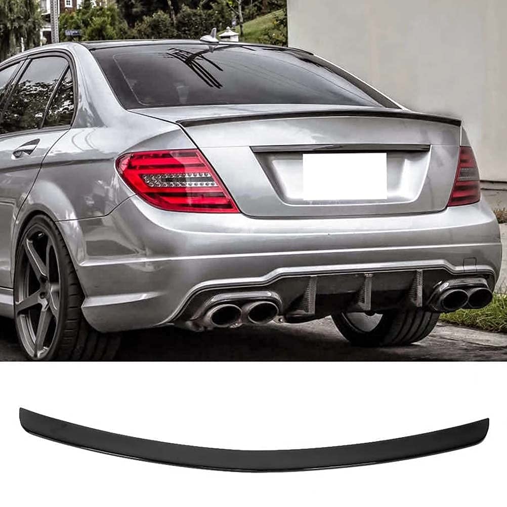 LYBH Abs Auto Heckspoiler Flügel Für Mercedes-Benz C-Klasse W204 4-Türer Limousine 2008-2014 Glossy Black von LYBH