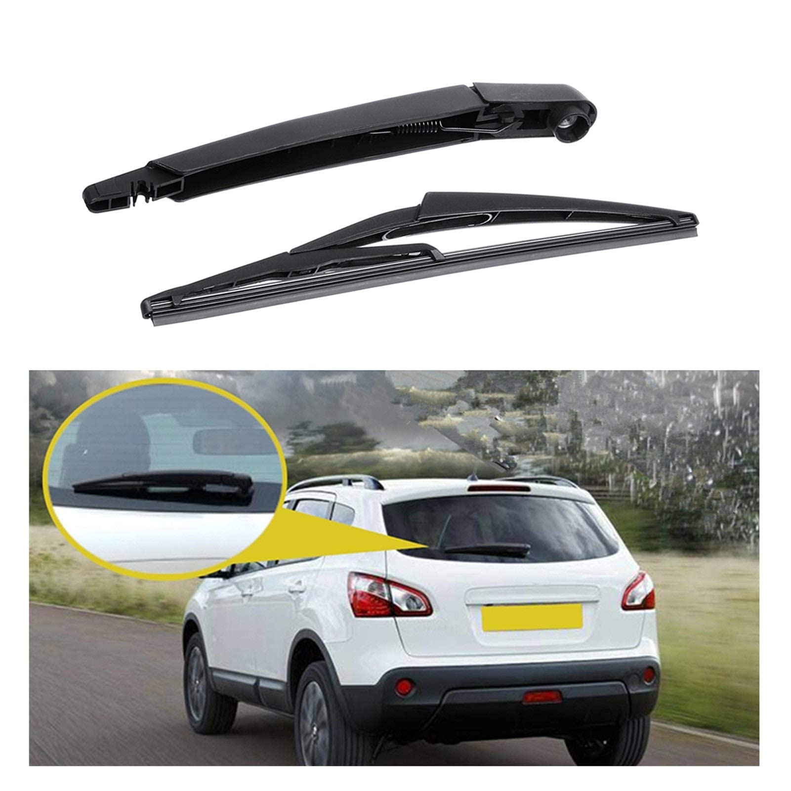 LYBH Ersatzteile 1 Set Auto Heckwischerarm + Blätter Für Nissan Qashqai 2008 2009 2010 2011 2012 2013 von LYBH