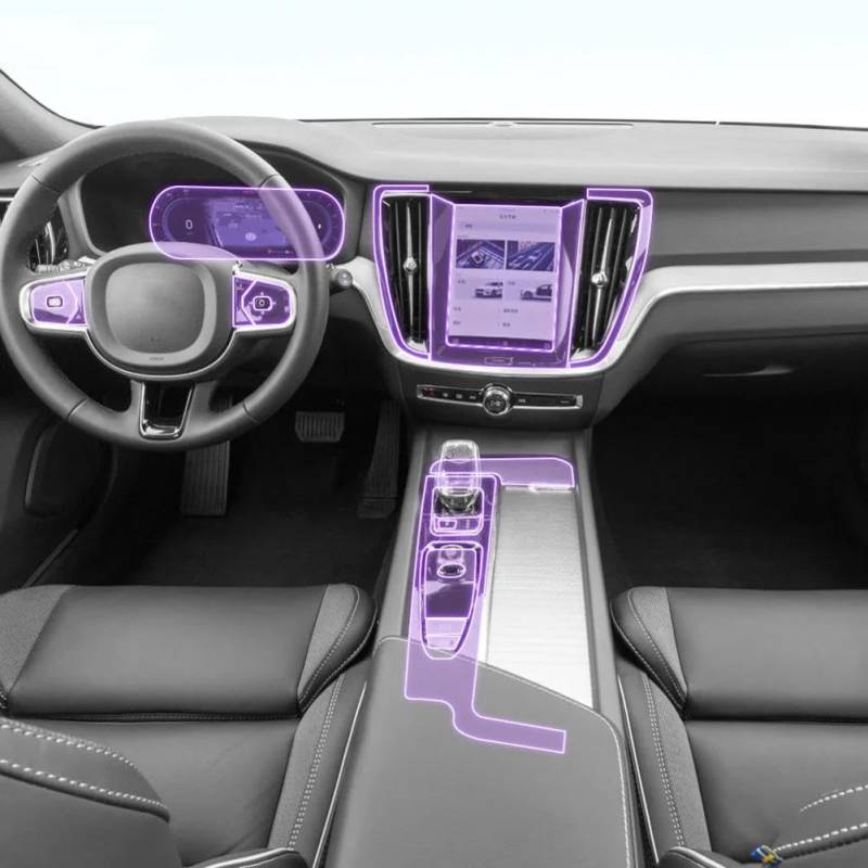 LYBQFZ Auto-Innen-Mittelkonsole, transparente TPU-Lack-Schutzfolie, Anti-Kratz-Aufkleber, LCD-Bildschirm, PPF, für Volvo V60 2020–2024 von LYBQFZ